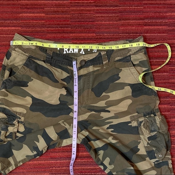 Raw x Men's Cotton Straight Military Cargo Shorts Camouflage - Picture 5 of 7